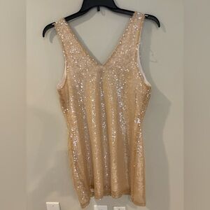 A New Day Beige Sequin mini dress women medium